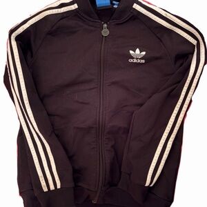 adidas Black Track Jacket with White Stripes